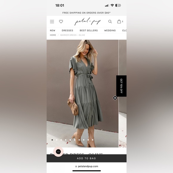 Barker Dress - Olive - Picture 7 of 11